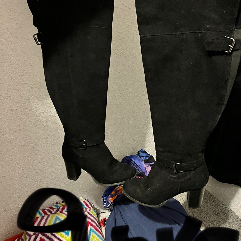 3 pair of Torrid wide calf knee high boots.